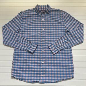 Vineyard Vines Blue & Pink Checkered Button Down Boys 18